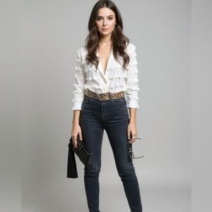 LEVI'S Wedgie Skinny Black Raw Hem Jeans Size 25